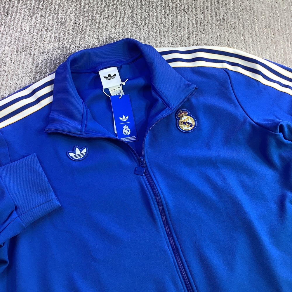 Adidas Originals Real Madrid Track Jacket Royal Blue Full Zip Mens 2XL NWT